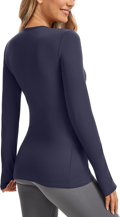 MathCat Maternity Long Sleeve Shirt with Thumbleholes,Pregnancy Casual Tee Blouse Athletic Yoga Workout Tops