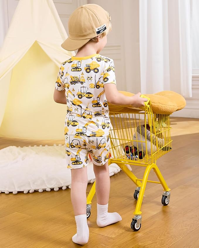 babee Reshinee Bamboo Viscose Toddler Boys Pajamas Set, Short Sleeve Kids - Image 3