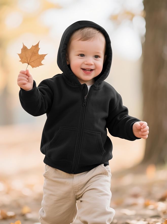 Cooraby 3 Packs Baby and Toddler Boys Long Sleeve Full-Zip Hoodies Infant - Image 2