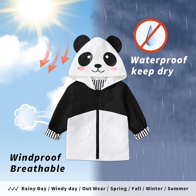 YOUNGER TREE Toddler Baby Boy Girl Duck Raincoat Cute Cartoon Hoodie Zipper - Image 6