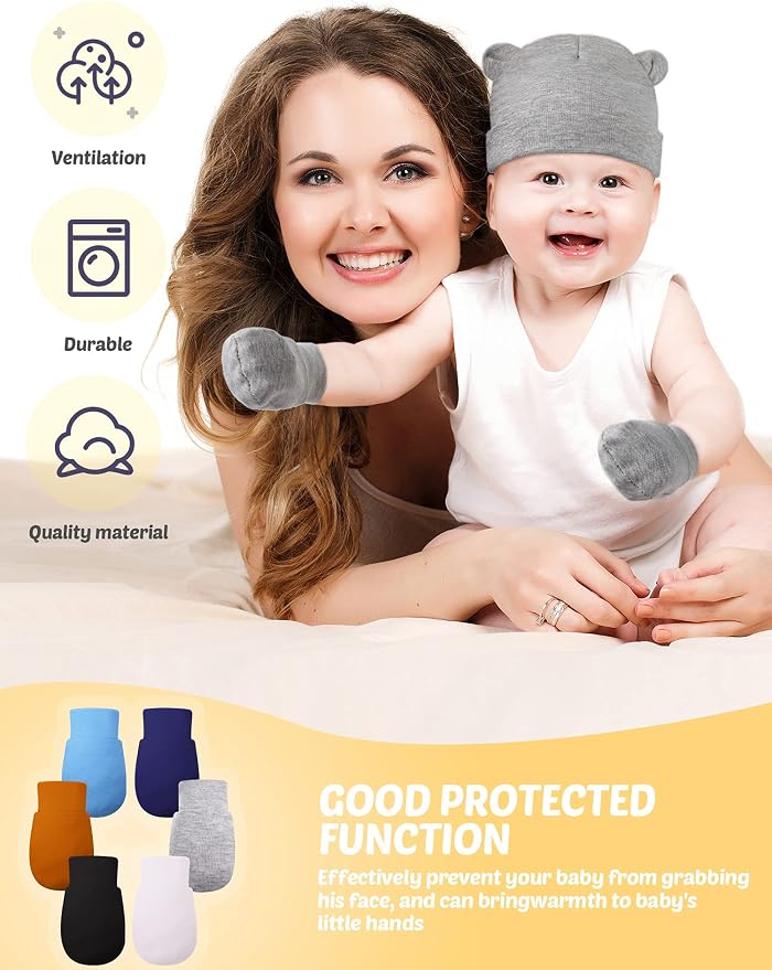 Geyoga 12 Pcs Baby Hat | Newborn Hats Mittens - Image 7