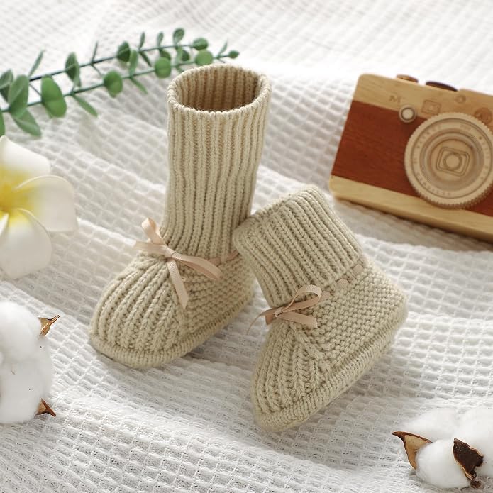 mimixiong Baby Booties Newborn Infant Sock Shoes | Hand Knitting Crochet Boy - Image 4