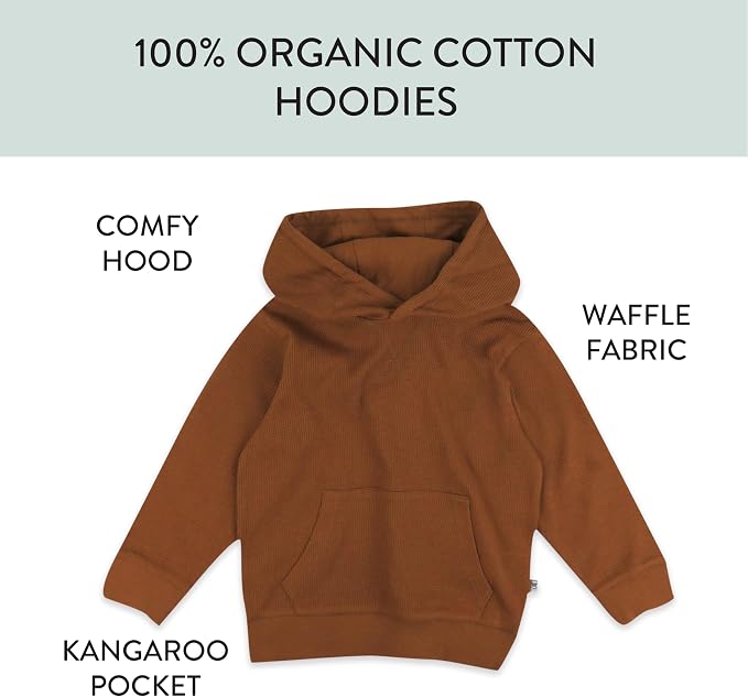HonestBaby Baby 3-pack Thermal Hoodie 100% Organic Cotton - Image 3