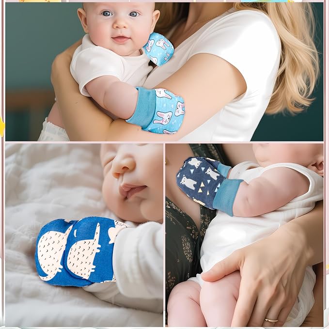 No Scratch Baby Mittens, Newborn Infant Toddler Mittens | Soft Elastic Wrist - Image 5