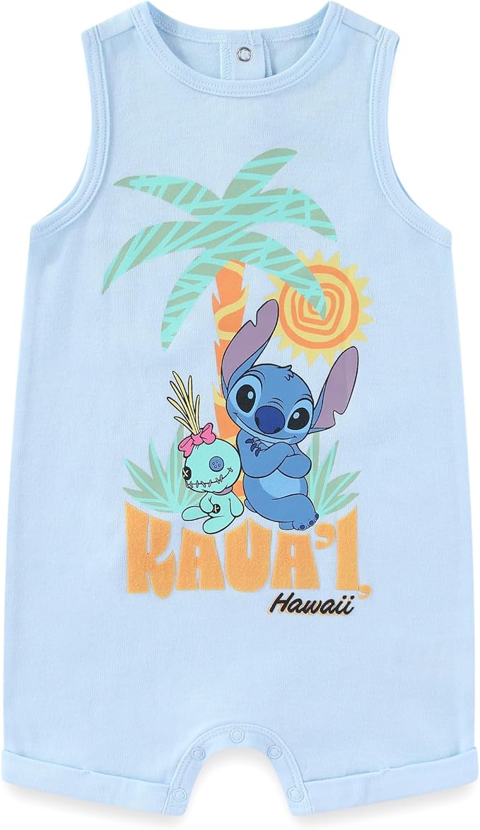 Disney Cars Pooh Mickey Stitch Baby Boys 2 Pack Romper - Image 3