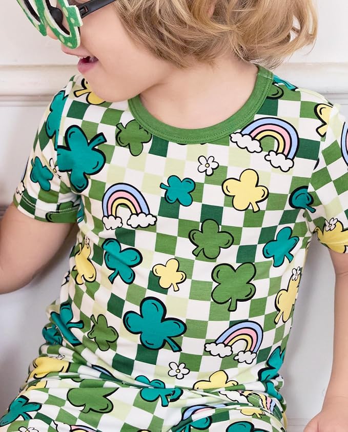 babee Reshinee Bamboo Viscose Toddler Boys Pajamas Set, Short Sleeve Kids - Image 2