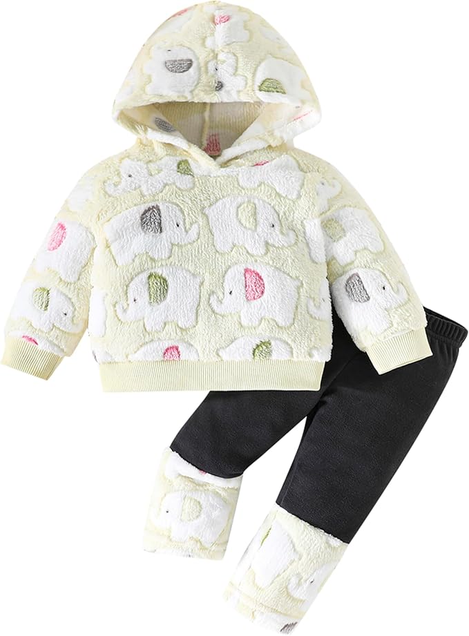Jecson Toddler Girl Clothes Baby Girl Fleece Hoodie Outfits Thick Thermal by WarmthLoveinStitches