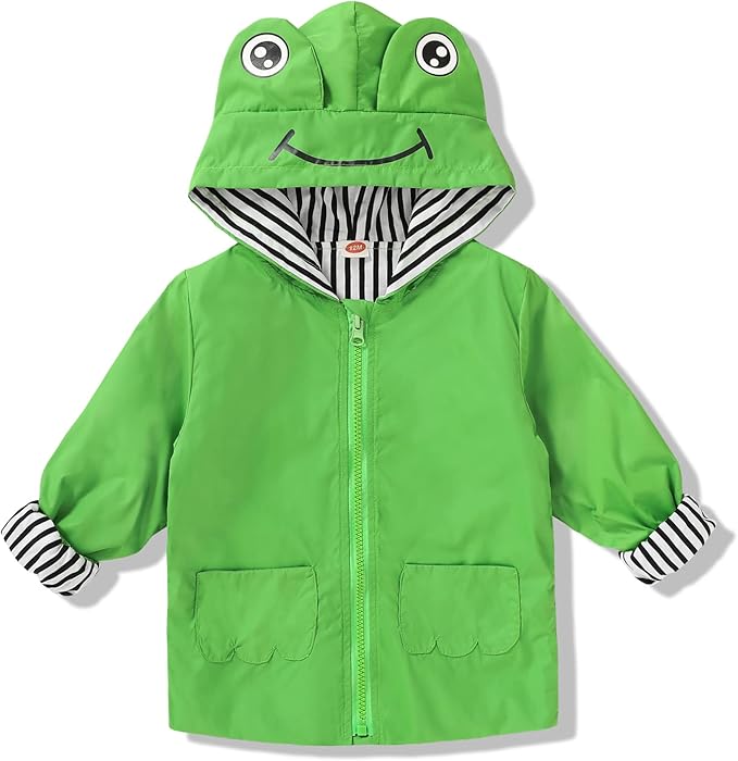 YOUNGER TREE Toddler Baby Boy Girl Duck Raincoat Cute Cartoon Hoodie Zipper by YOUNGERTREE