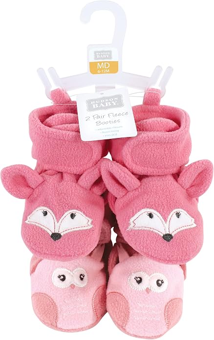 Hudson Baby Baby Animal Fleece Booties 2-pack - Image 2