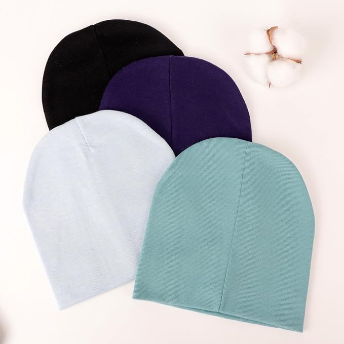 DRESHOW BQUBO 4 Pieces Baby Beanie Newborn Toddler Soft Cute Knit Hat Hospital - Image 6
