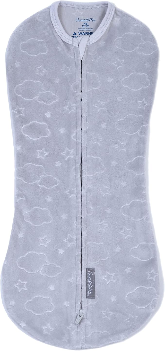 SwaddleMe by Ingenuity Compression Baby Swaddle Pod in Velboa, Two-Way Zipper - Image 16