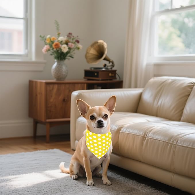 7 PCS Polka Dot Dog Bandanas for Small Dogs Stitching Edge Dog Bandanas for - Image 5