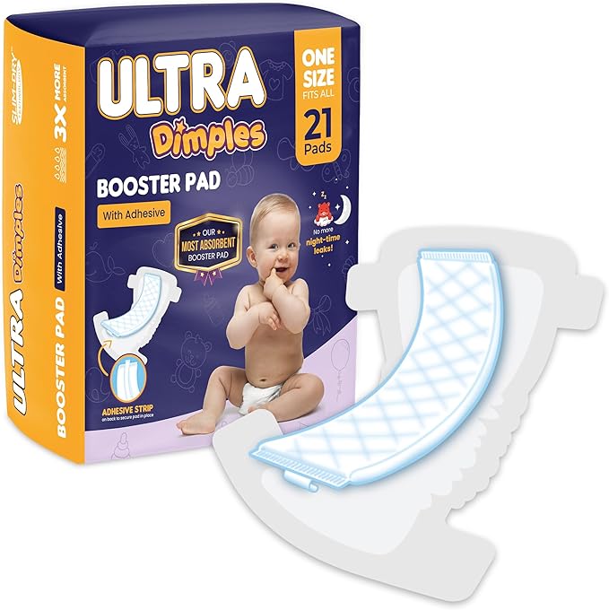 Inspire Ultra Dimples Diaper Booster Pads | Our Most Absorbent Diaper Inserts Ever | Diaper Pads Inserts Overnight or Daytime | Diaper Liners Turn Any Diaper into Super Overnight Diapers for Babies