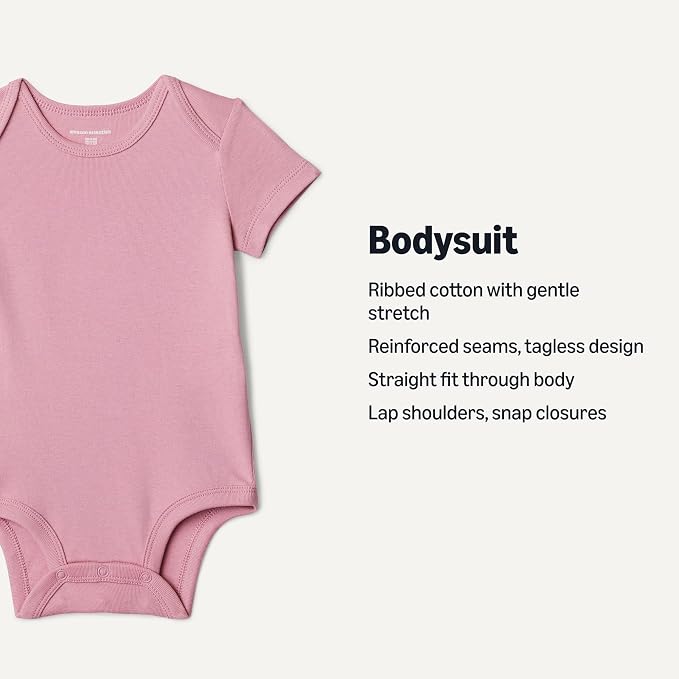 Amazon Essentials Unisex Babies' Short-Sleeve Bodysuits - Image 2