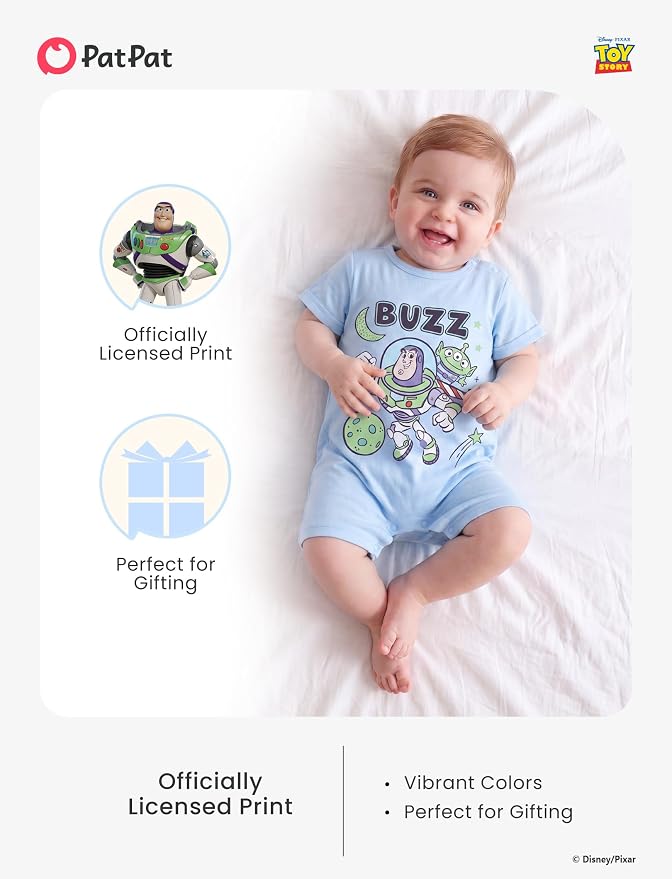 Disney Baby Boy's 2-Piece Romper and Sun Hat Outfit Set Newborn to Infant - Image 3