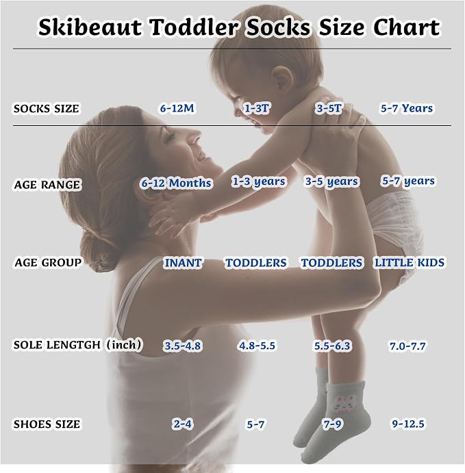SkiBeaut Baby Toddlers Girls Socks, 12 Pairs Non Slip Kids Grips Toddler Grippy - Image 7