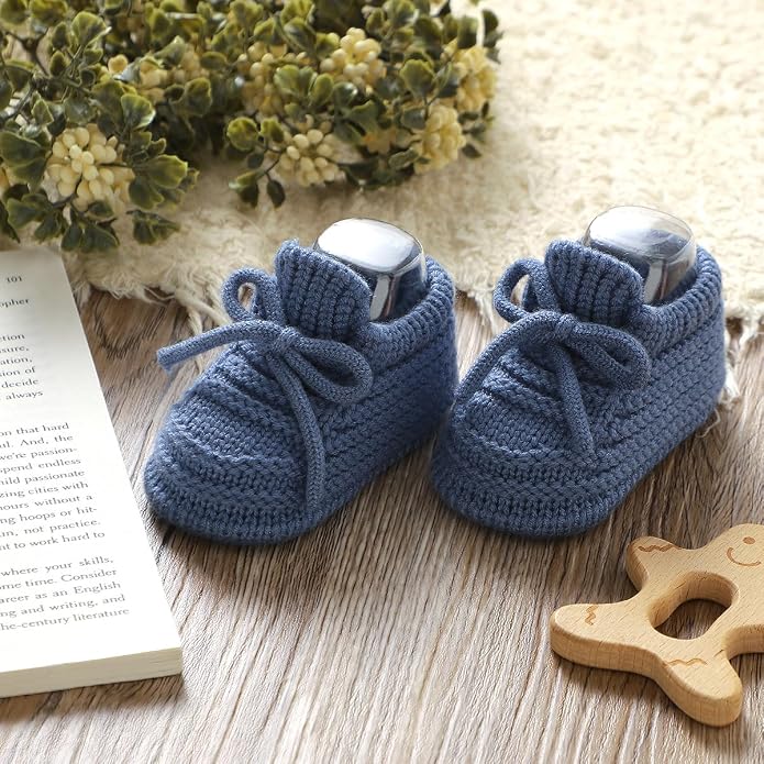 Neiwech Baby Booties Newborn Cozy Soft Warm Knitted Crib Shoes - Image 3