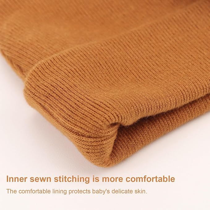 DRESHOW BQUBO 4 Pieces Baby Beanie Newborn Toddler Soft Cute Knit Hat Hospital - Image 5