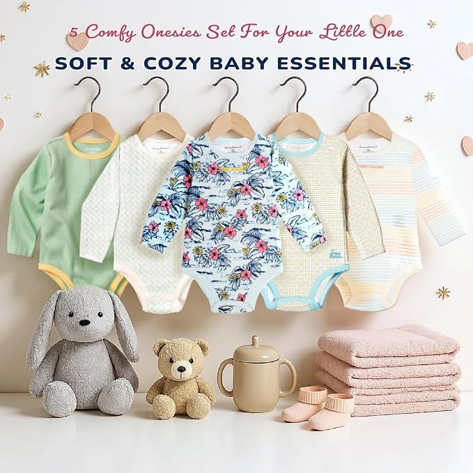 Tommy Bahama Baby 5-Piece Onesie Set - Image 7