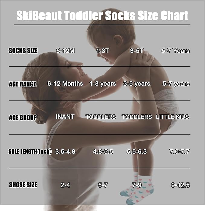 SkiBeaut Baby Toddlers Girls Socks, 12 Pairs Non Slip Kids Grips Toddler Grippy - Image 6