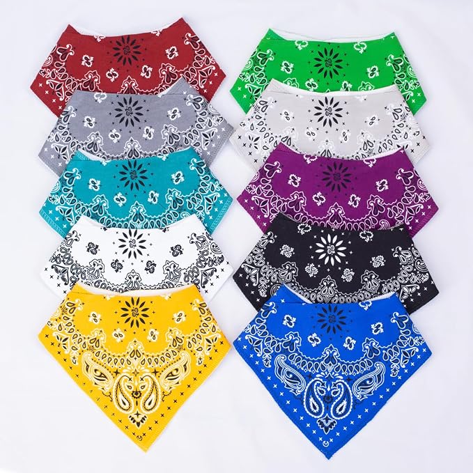 10 Pack Baby Triangle Bandana Bibs - Image 2