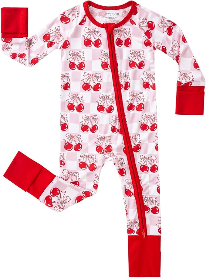 pureborn Baby Sleeper Viscose from Bamboo Zipper Footies Pjs 0-24 Months | by pureborn