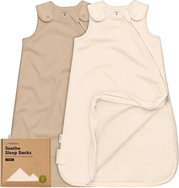 KeaBabies 2-Pack Organic Baby Sleep Sacks, 100% Cotton 0.5TOG by KeaBabies