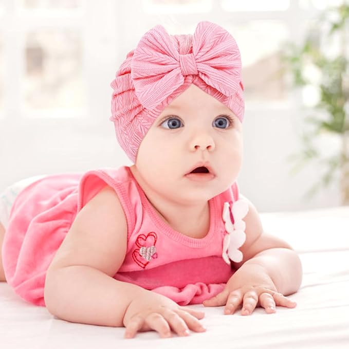 Cinaci 4 Pieces Baby Girls Turban Hats - Image 5
