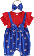 YINGISFITM Newborn Baby Girl Summer Clothes Short Sleeve Bubble Romper Bow by YINGISFITM