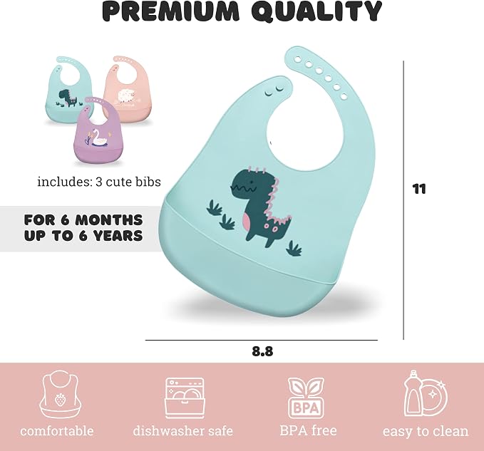 Silicone Baby Bibs with Food Catcher - Image 3