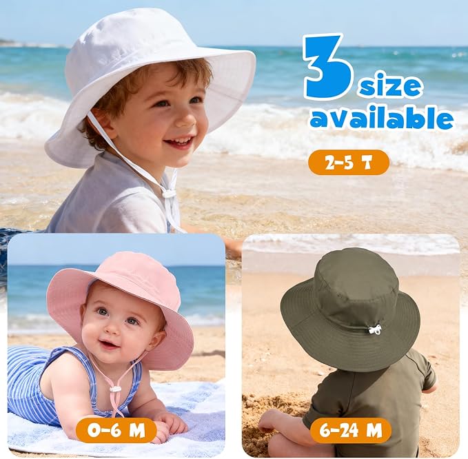 Baby Toddler Sun Hat, Boys Girls Adjustable Bucket Hat - Image 7