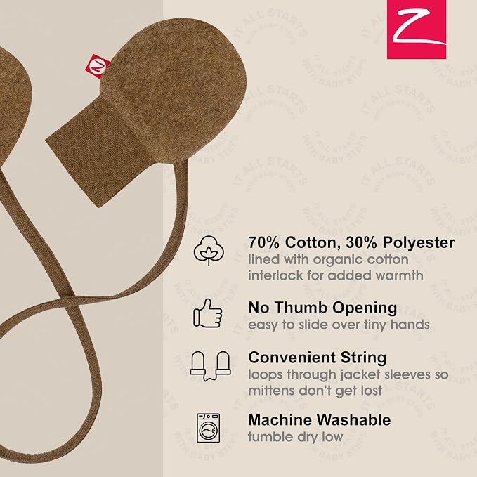 Zutano Baby Fleece Mittens for Infant, Outdoor Baby Winter Gloves | Thumbless - Image 3