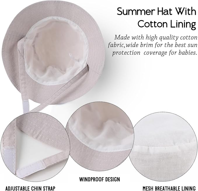 JANGANNSA Dinosaur Baby Boys Sun Hat Cotton Toddler Girls Bucket Hats Summer - Image 5