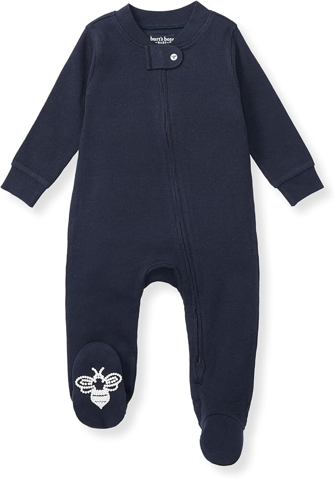 Burt's Bees Baby Boys' Organic Cotton, Sleep and Play Footed Pajamas | Easy zip by BurtsBeesBaby