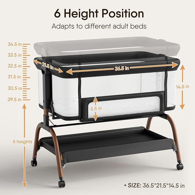 BabyBond Bassinet Bedside Crib, Stable and Secure Crib - Image 6
