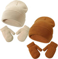 Baby Beanie Hat Gloves Set, Kids Winter Warm Knit Hat by DANMY