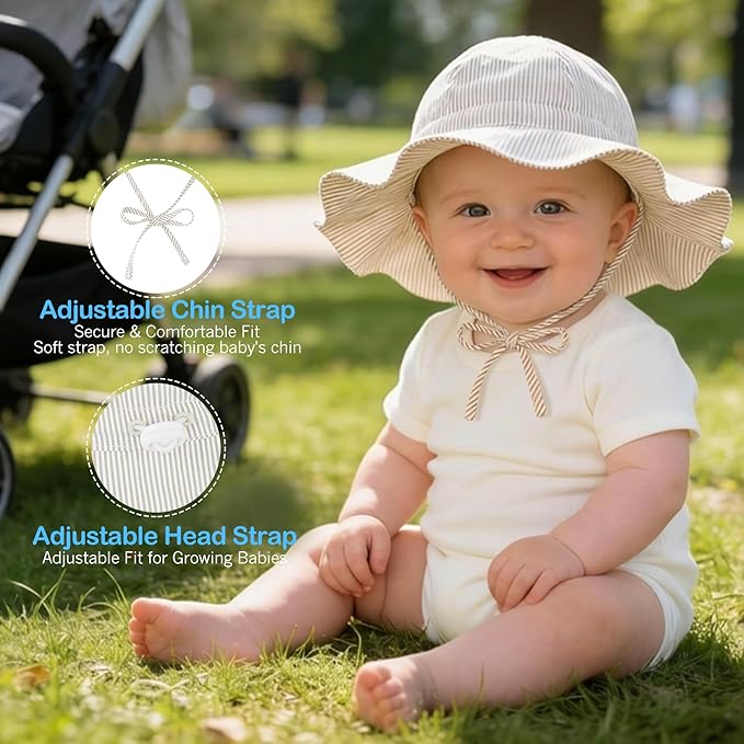 Zando UPF 50+ Baby Sun Hat for Baby Girl Boy 0-4T - Image 3
