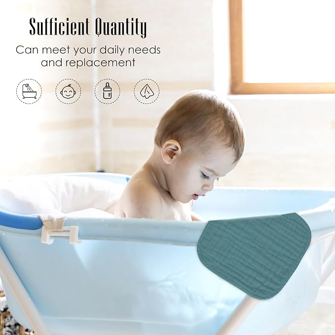Baby Washcloths -100% Cotton Muslin Soft Baby Bath Wash Cloths and Absorbent - Image 4