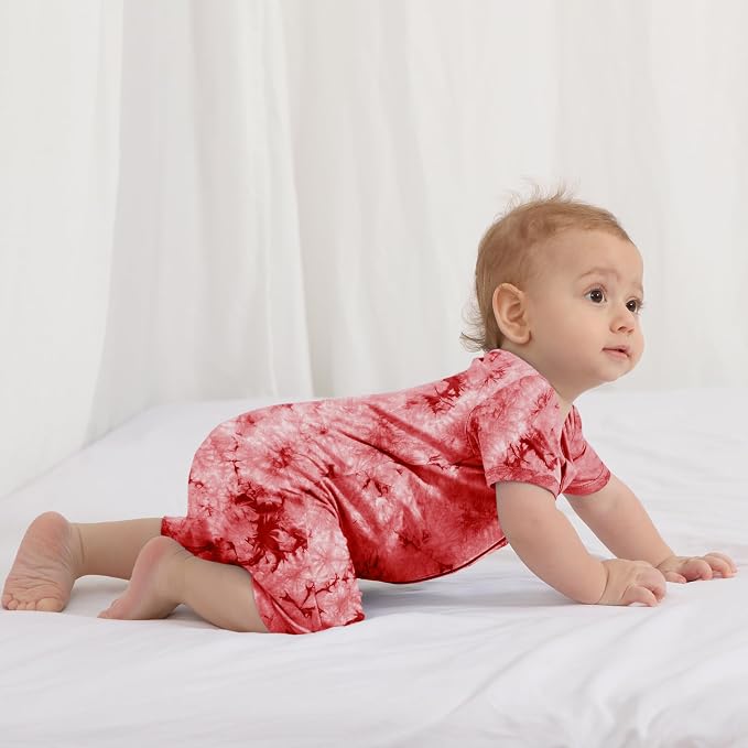 Jimonda Baby Bamboo Viscose Tie Dye Rompers Girl/Boys 3pc Pjs | Premium Soft - Image 4
