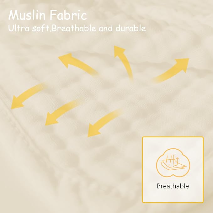 Lovely Care 12 Pack Muslin Burp Cloths 100% Cotton Muslin Cloths Large - Image 7