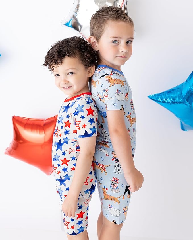 babee Reshinee Bamboo Viscose Toddler Boys Pajamas Set, Short Sleeve Kids - Image 7