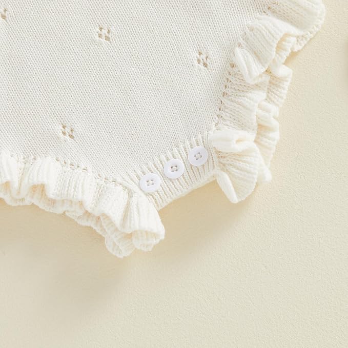 Mubineo Baby Girl Fall Winter Clothes Basic Plain Cute Sweater Romper Outfit - Image 7