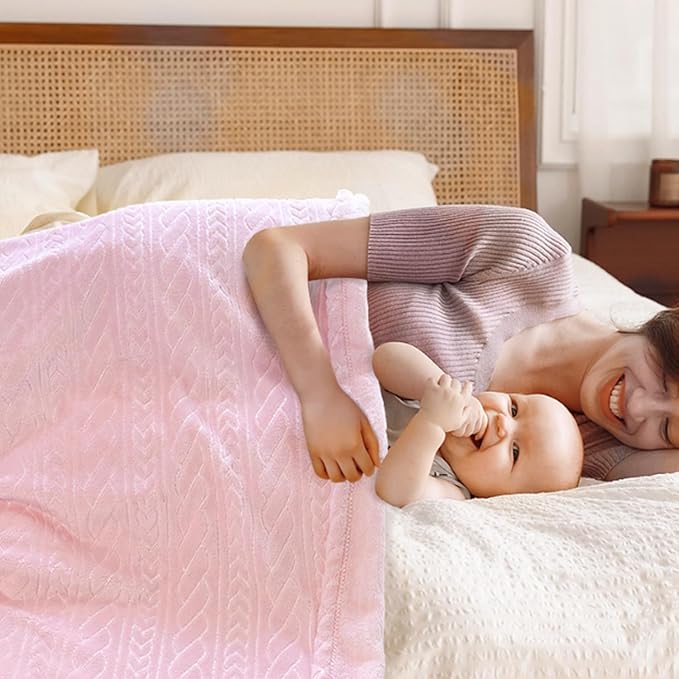 BORITAR 3D Fleece Baby Blanket for Girls 30 x 40 Inch Pink - Image 5