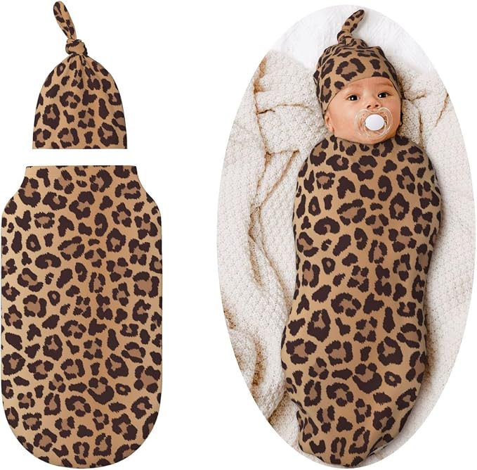 Leopard Swaddle Blankets Soft Receiving Blanket Baby Swaddle Wrap by Figtihw