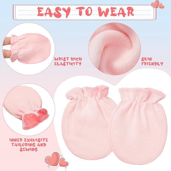 Syhood 9 Pairs Newborn Infant Mittens 0-6 Months - Image 3