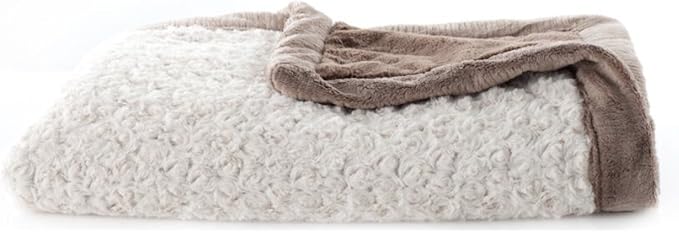 Saranoni Luxury Oversized Blanket Soft Plush Ivory Swirl Gingersnap XL | Lush - Image 5
