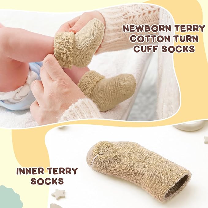 Twistover 10 Pairs Preemie Cotton Turn Cuff Socks - Image 5