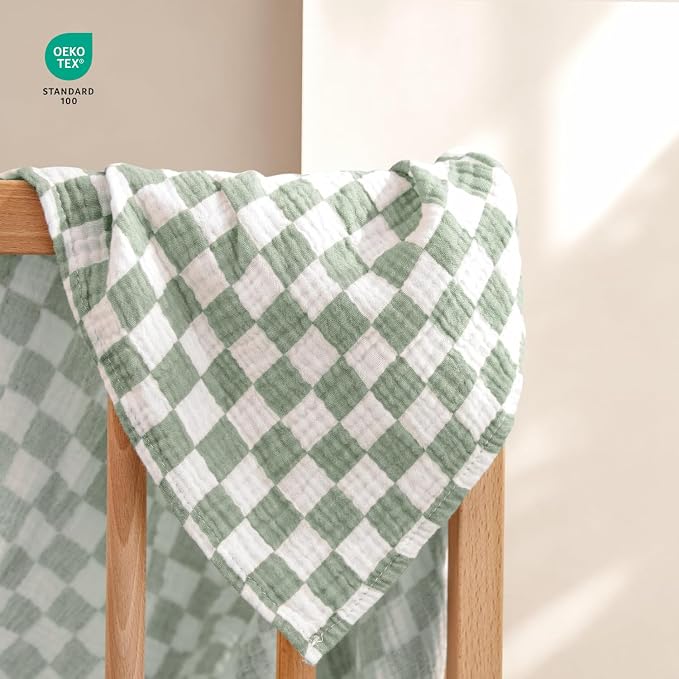 lulumoon Muslin Swaddle Blanket Baby: Cotton Receiving Wrap - Image 5