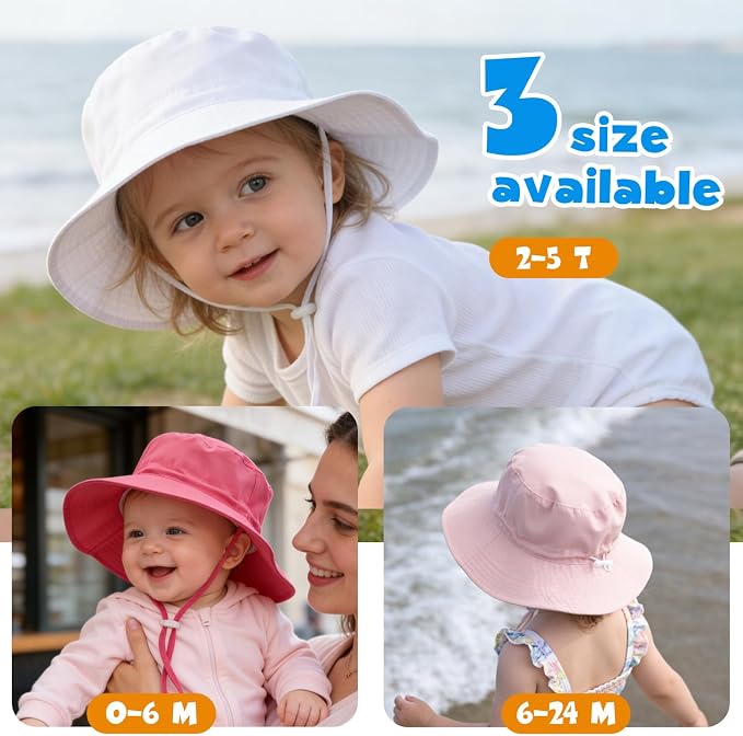 Baby Toddler Sun Hat, Boys Girls Adjustable Bucket Hat - Image 7
