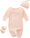 Baby Romper with Baby Mittens & Newborn Hats Footless Long Sleeve by Unknown